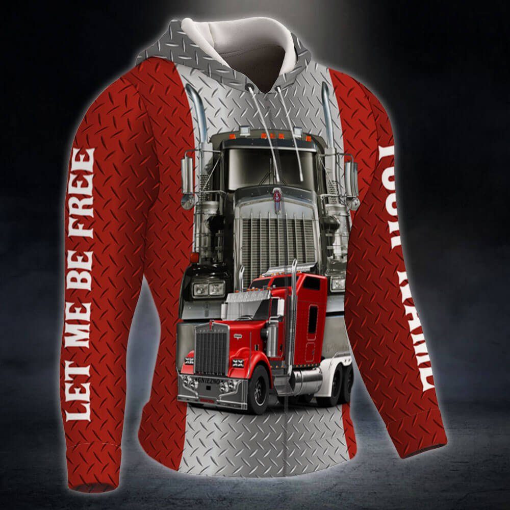 Personalized Canadian Trucker. Freedom Convoy. Let Me Be Free. Mandate Freedom Canada 3D Zip Hoodie THB3760ZHCT - Image 5