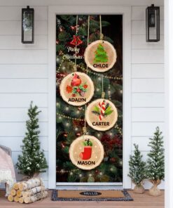 Personalized Christmas Family Door Cover