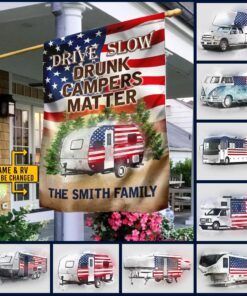 Personalized Custom Camper Flag Flagwix™ Drive Slow Drunk Camper Matter Custom Flag