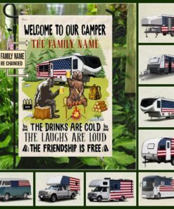 Personalized Custom Camping Flag Flagwix™ Welcome To Our Camper Custom Flag MLH1680FCT