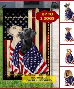 Personalized Dog Garden Flag Flagwix™ Dog Wrapped In Glory American Patriot Flag TPT953FCT