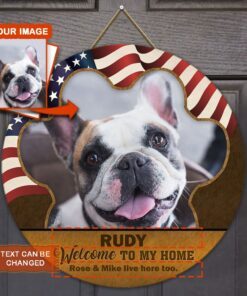 Personalized Dog Image Wooden Sign Welcome To My Home BNL189WDCT