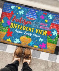 personalized doormat autism awareness different view ntt83dmct 7914
