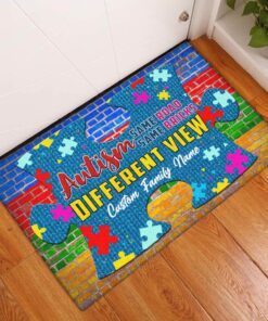 personalized doormat autism awareness different view ntt83dmct 7998