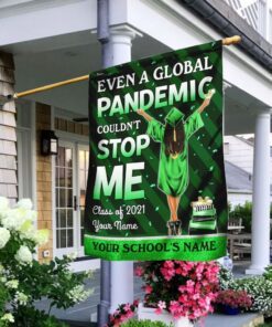 Personalized Even A Global Pandemic Couldn’t Stop Me. Class Of 2021 Black Woman Flag Red ver