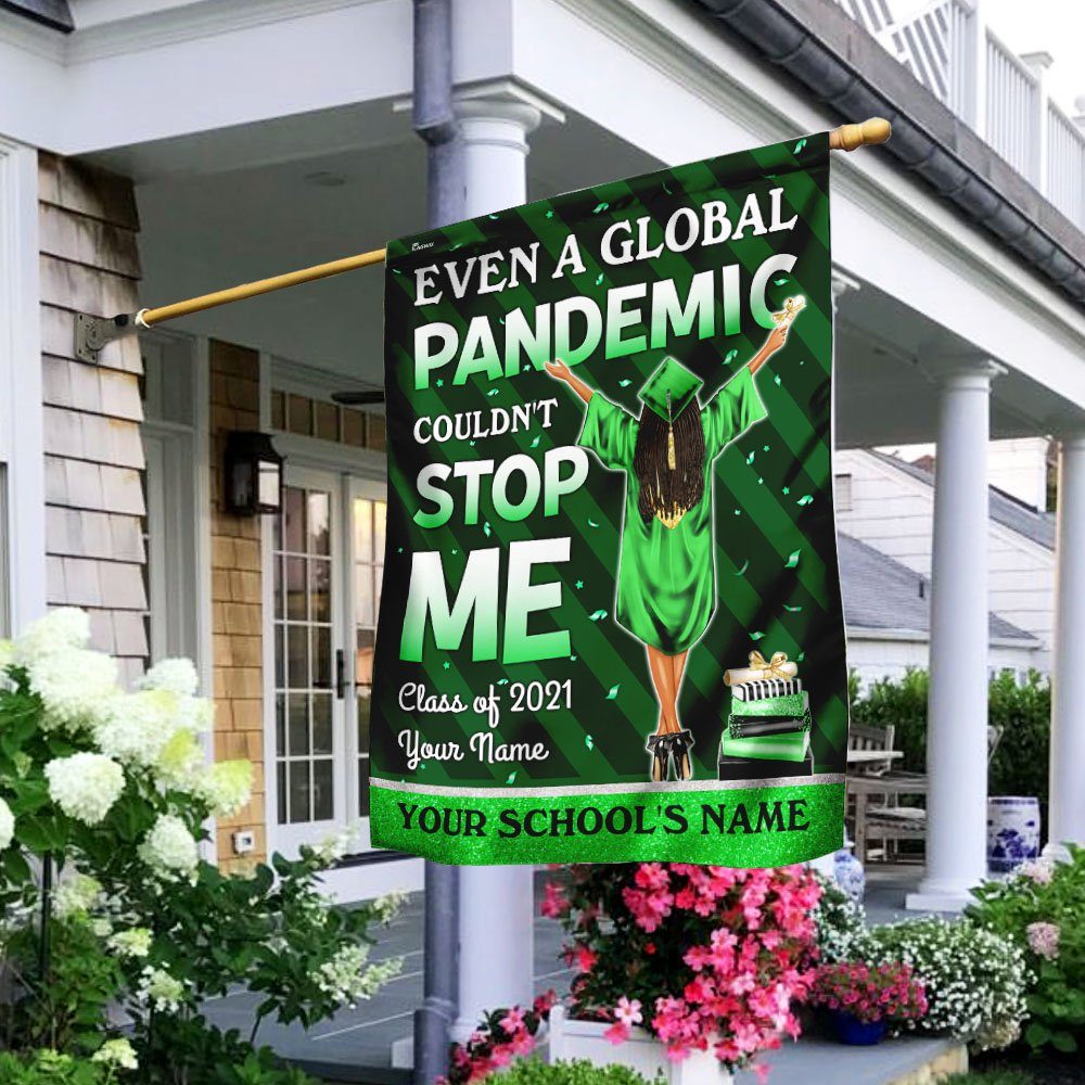 Personalized Even A Global Pandemic Couldn’t Stop Me. Class Of 2021 Black Woman Flag Red ver