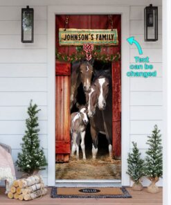 Personalized Family Horse Door Cover