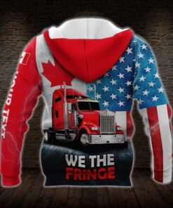 personalized freedom convoy 2022. we the fringe. truckers for freedom american canadian 3d zip hoodie thn3747zhct 7420