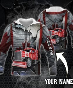 Personalized Freedom Convoy 2022 Zip Hoodie Custom Text Canadian Truckers DDH3281ZHCT