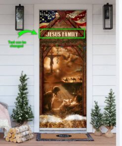 Personalized From The Manger To The Cross, Jesus Door Cover