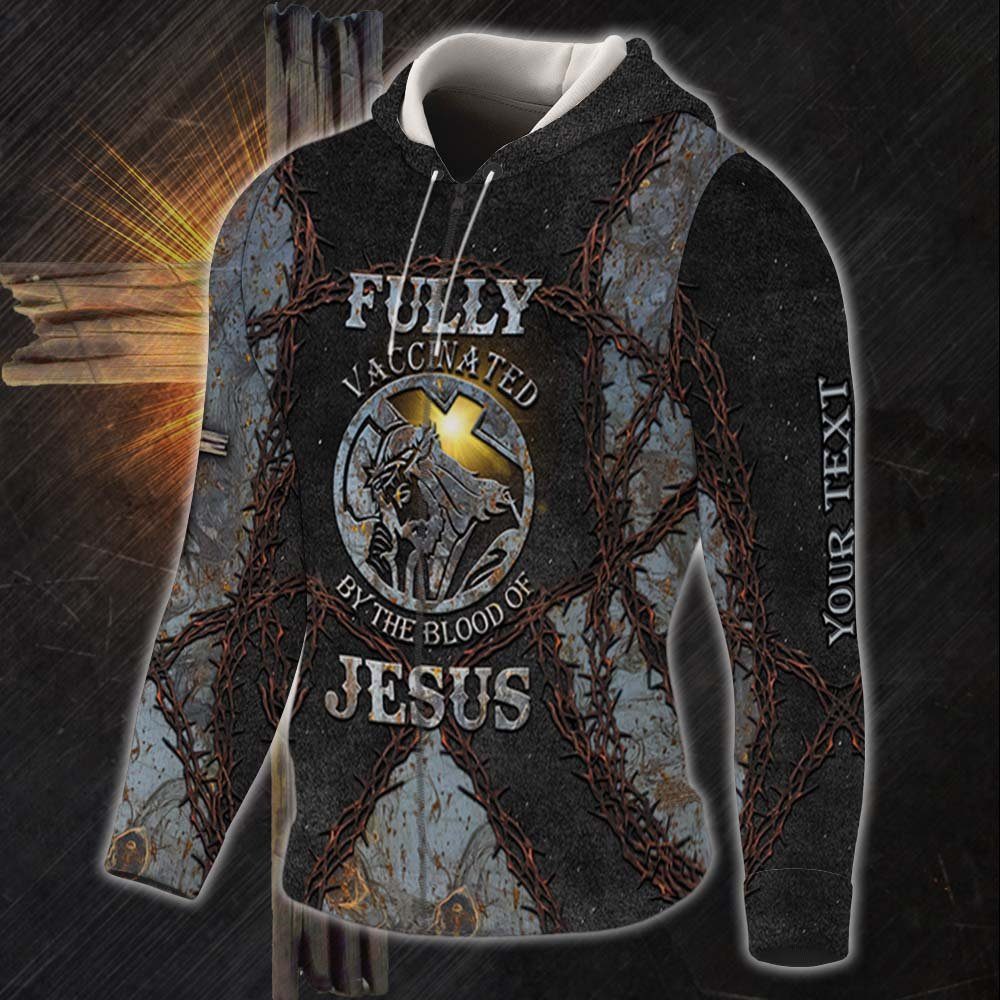 Personalized Fully Vaccinated By The Blood Of Jesus Zip Hoodie THH3800ZHCT - Image 4