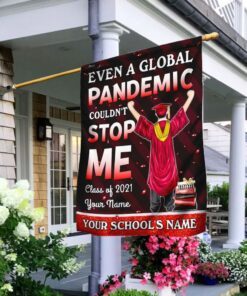 Personalized Graduation Garden Flag Flagwix™ Even A Global Pandemic Couldn’t Stop Me. Class Of 2021 Male Flag. Red Ver