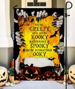 personalized halloween flag we are a creepy family thh3384fct 2474