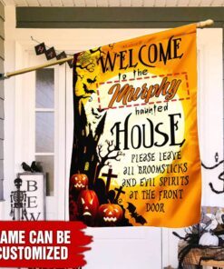 Personalized Halloween House Flag Flagwix™ Halloween Haunted House Flag THH3295F