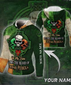 Personalized Irish St. Patrick’s Day 3D Zip Hoodie Skull NTB519ZHCT