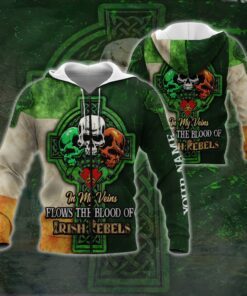 personalized irish st. patrick’s day 3d zip hoodie skull ntb519zhct 2802