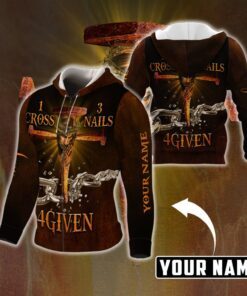 Personalized Jesus  Zip Hoodie 1 Cross 3 Nails 4Given NTB09ZHCT