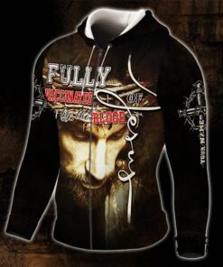 personalized jesus christian. fully vaccinated by the blood of jesus zip hoodie thh3690zhct 5457