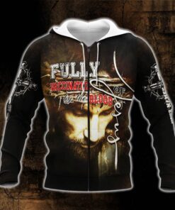 personalized jesus christian. fully vaccinated by the blood of jesus zip hoodie thh3690zhct 6462