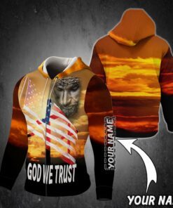 Personalized Jesus Custom Name Zip Hoodie In God We Trust TTY333ZHCT