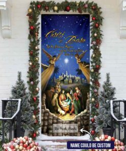 Personalized Jesus Is Born Door Cover