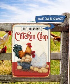 Personalized Metal Chicken Coop Signs Flagwix™ Chicken Coop Hanging Metal Sign TRL1155MSCT