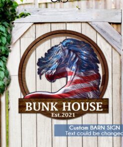 Personalized Metal Horse Signs Flagwix™ Hanging Metal Sign Horse Sign PN197MS2CT