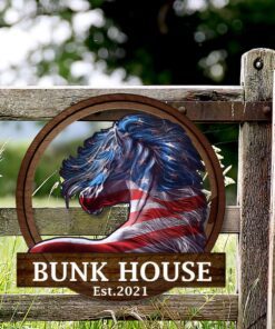 personalized metal horse signs flagwix™ hanging metal sign horse sign pn197ms2ct 7499