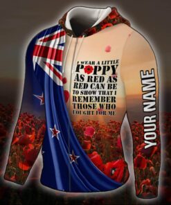 personalized new zeland anzac day. lest we forget. i wear red poppy 3d zip hoodie ntb587zhctv2 3483