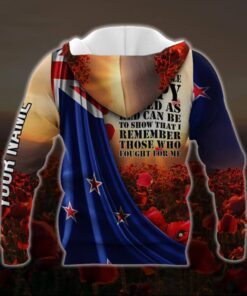 personalized new zeland anzac day. lest we forget. i wear red poppy 3d zip hoodie ntb587zhctv2 4084