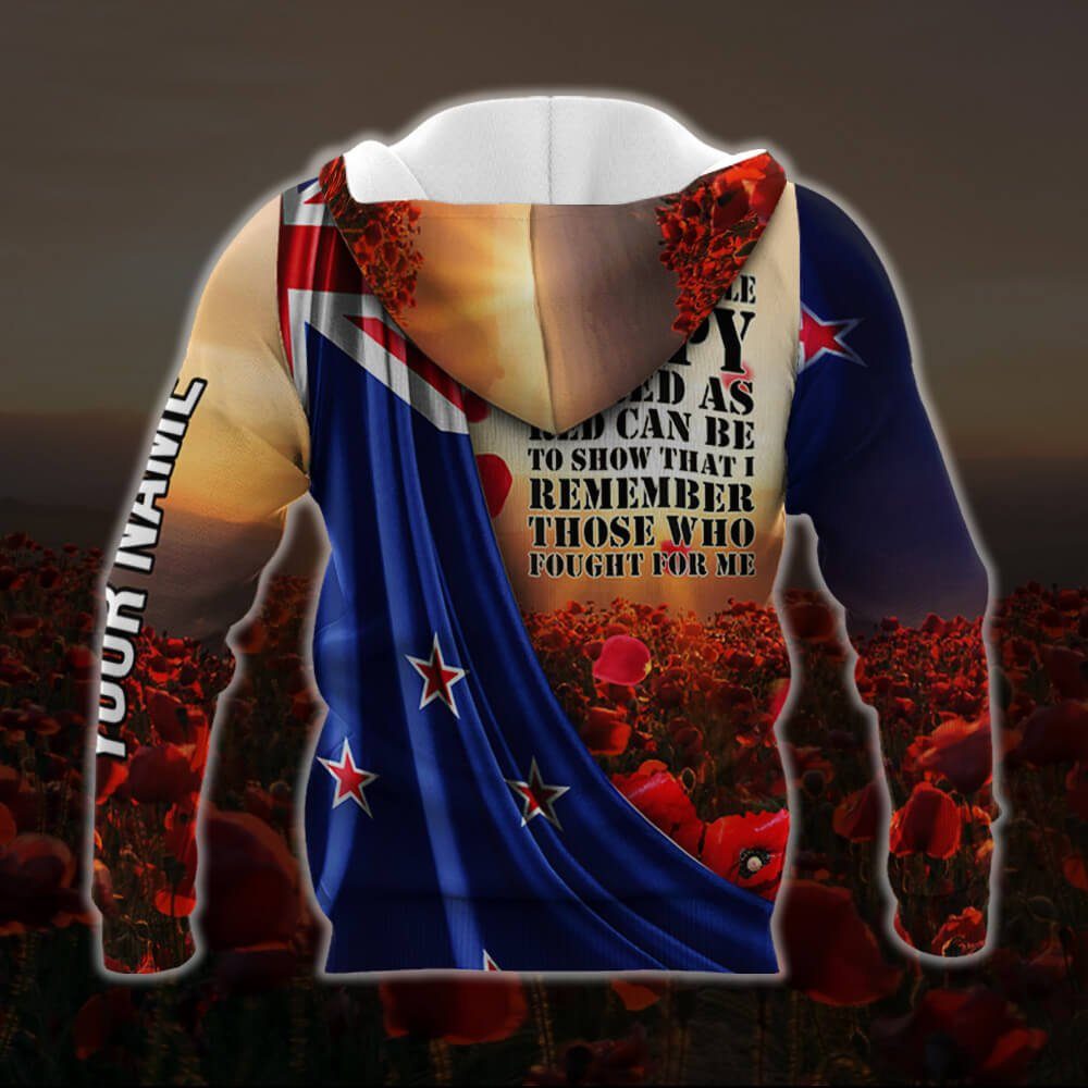 Personalized New Zeland Anzac Day. Lest We Forget. I Wear Red Poppy 3D Zip Hoodie NTB587ZHCTV2 - Image 5