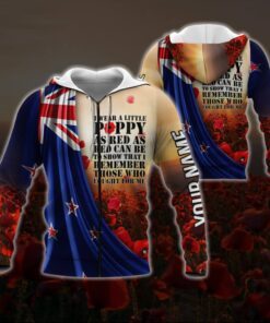 personalized new zeland anzac day. lest we forget. i wear red poppy 3d zip hoodie ntb587zhctv2 7627