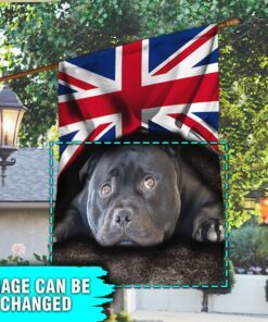 Personalized Patriotic Dog UK Flag THH3346Fv3CT