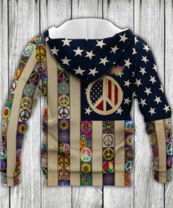 personalized peace sign hippie custom name zip hoodie lha1585zhct 1842