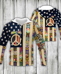 personalized peace sign hippie custom name zip hoodie lha1585zhct 2196