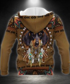 personalized pet native american, dog lover, custom image pet, custom pet portrait, dog zip hoodie thb2937zhctv5 1165