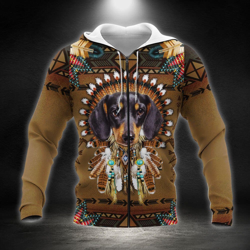 Personalized Pet Native American, Dog Lover, Custom Image Pet, Custom Pet Portrait, Dog Zip Hoodie THB2937ZHCTv5 - Image 2