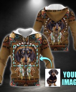 Personalized Pet Native American, Dog Lover, Custom Image Pet, Custom Pet Portrait, Dog Zip Hoodie THB2937ZHCTv5