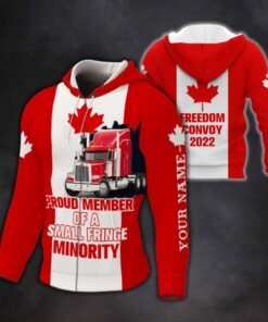 Personalized Proud Member Of A Small Fringe Minority Zip Hoodie, Freedom Convoy 2022, Canadian Truckers, Mandate Freedom QNN704ZHCTv2