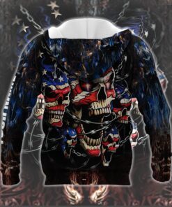 personalized skull 3d zip hoodie fire ntb302zhct 4512