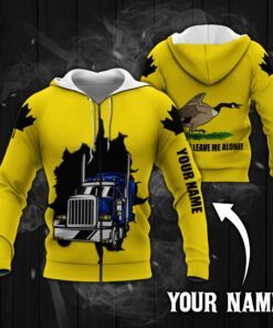 Personalized Support Truckers 2022 Zip Hoodie Please Leave Me Alone DDH3301ZHCT
