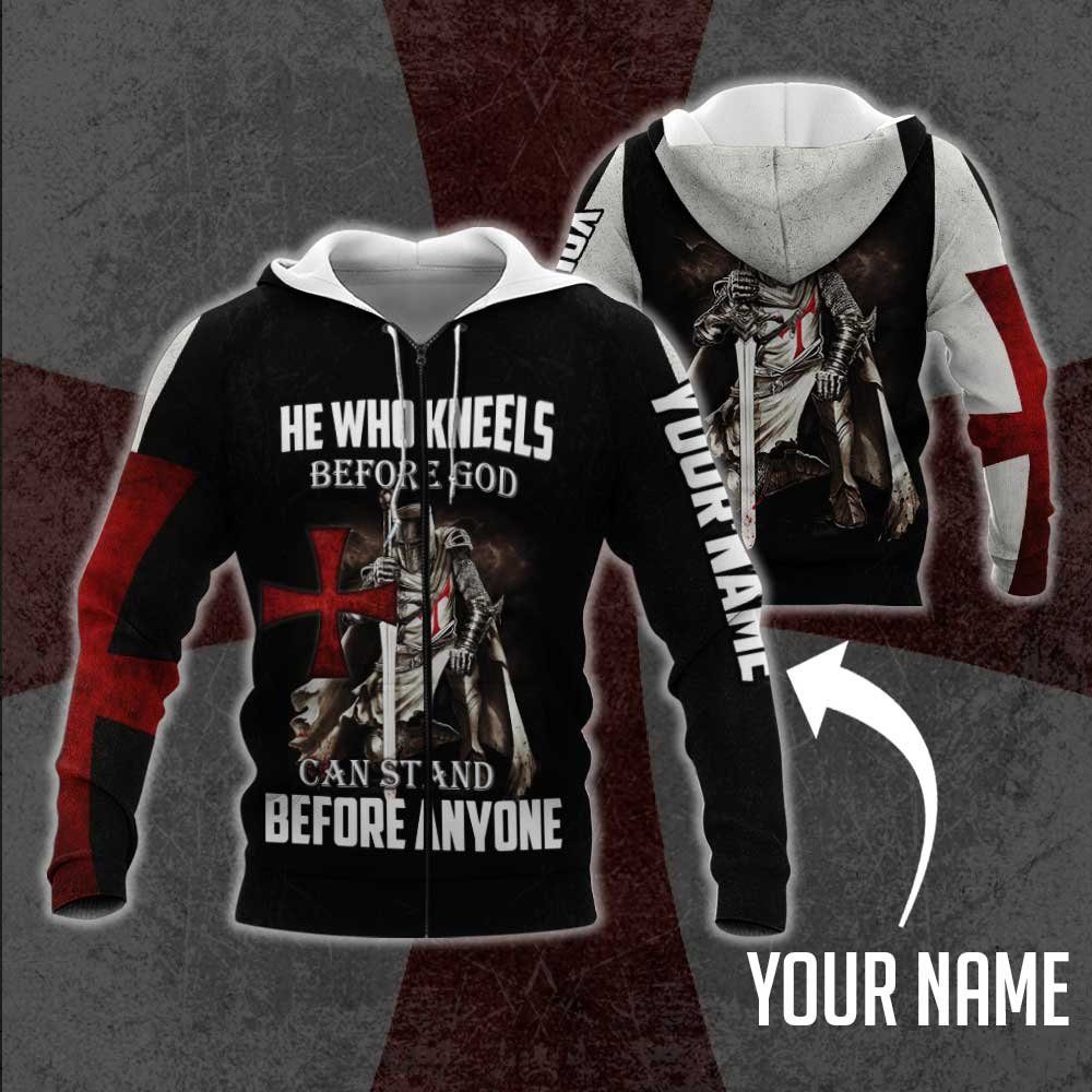 Personalized Templar Knight Warrior Of God Zip Hoodie DBD3160ZHCT