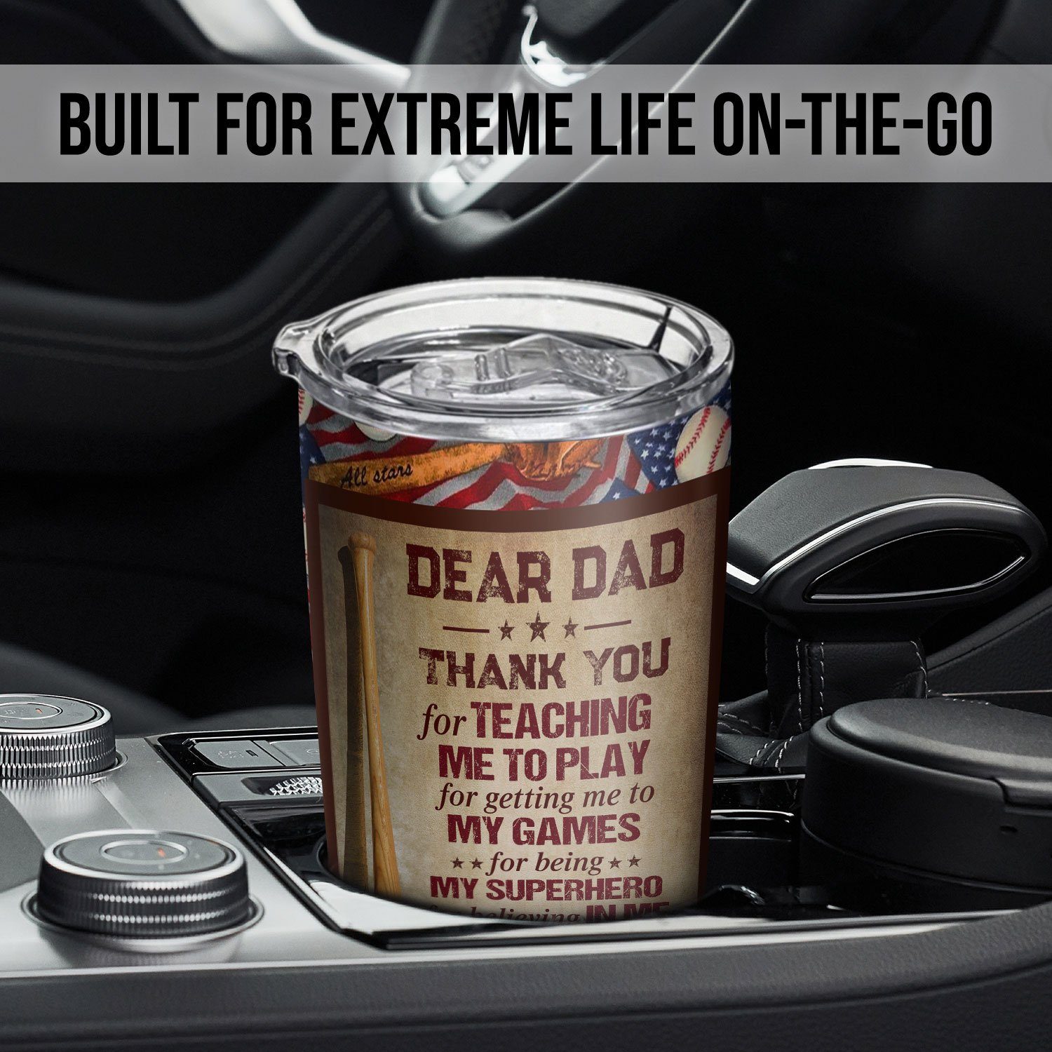 Personalized Thank You Dad Baseball Father's Day 20oz Tumbler TQN121TUCT - Image 3