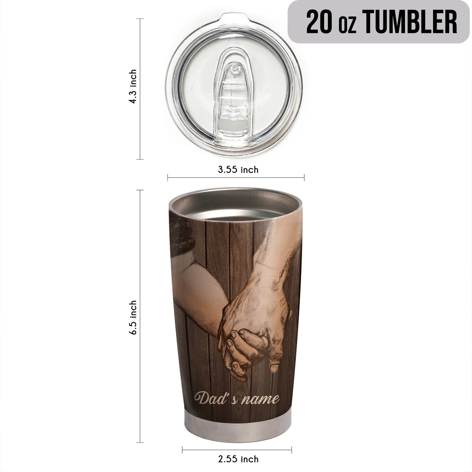 Personalized Tumbler To My Dad, I Love You 20oz Tumbler LNT99TUCT - Image 5