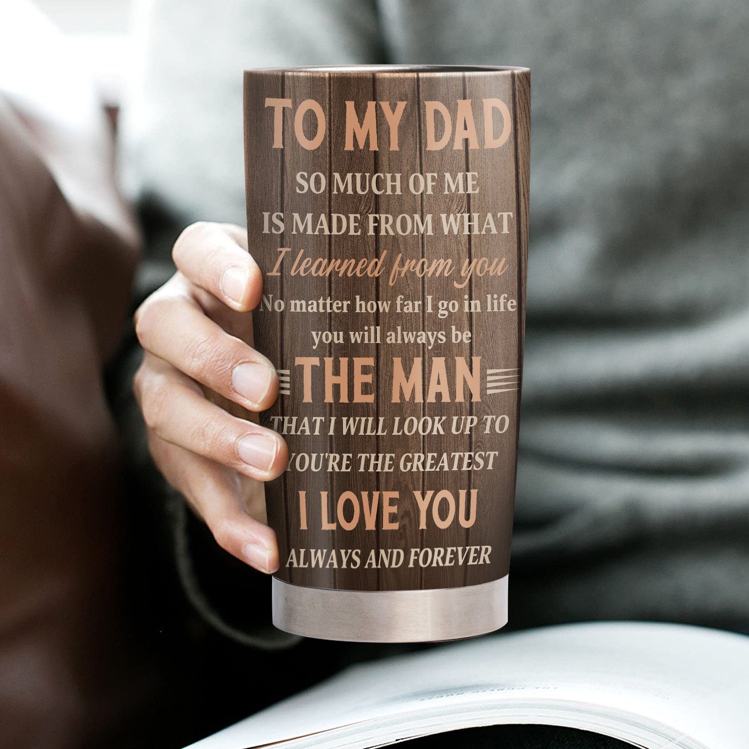 Personalized Tumbler To My Dad, I Love You 20oz Tumbler LNT99TUCT - Image 2