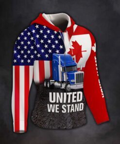 personalized united we stand zip hoodie, freedom convoy 2022, canadian truckers, mandate freedom qnn703zhctv1 2016