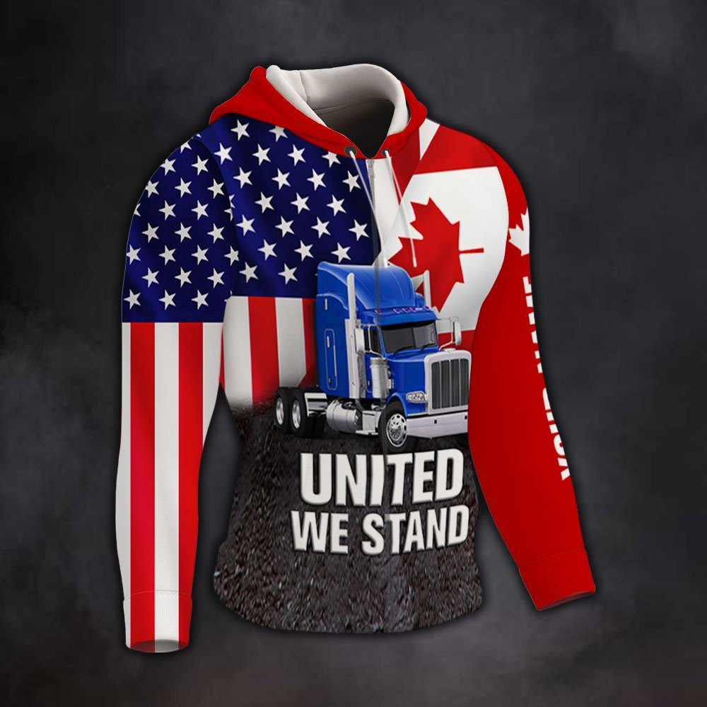 Personalized United We Stand Zip Hoodie, Freedom Convoy 2022, Canadian Truckers, Mandate Freedom QNN703ZHCTv1 - Image 2