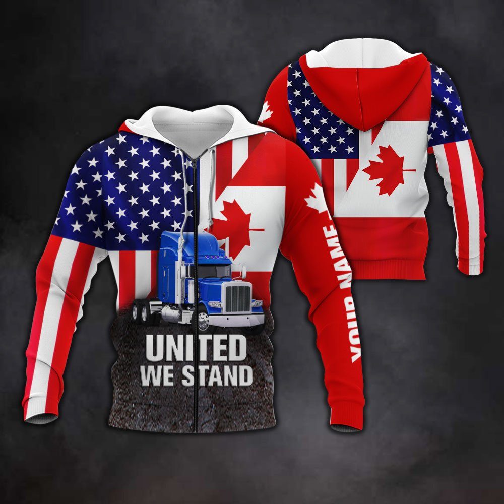 Personalized United We Stand Zip Hoodie, Freedom Convoy 2022, Canadian Truckers, Mandate Freedom QNN703ZHCTv1 - Image 5
