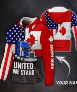 Personalized United We Stand Zip Hoodie, Freedom Convoy 2022, Canadian Truckers, Mandate Freedom QNN703ZHCTv1