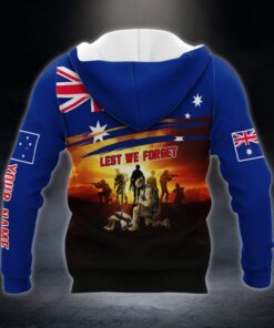personalized veteran remembrance poppy. lest we forget australian zip hoodie thb3691zhct 7727